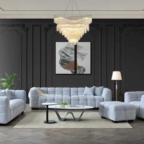 Tribeca Sofa Range in Pearl Boucle Fabric