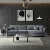 Rubin Corner Chaise in Charcoal Boucle