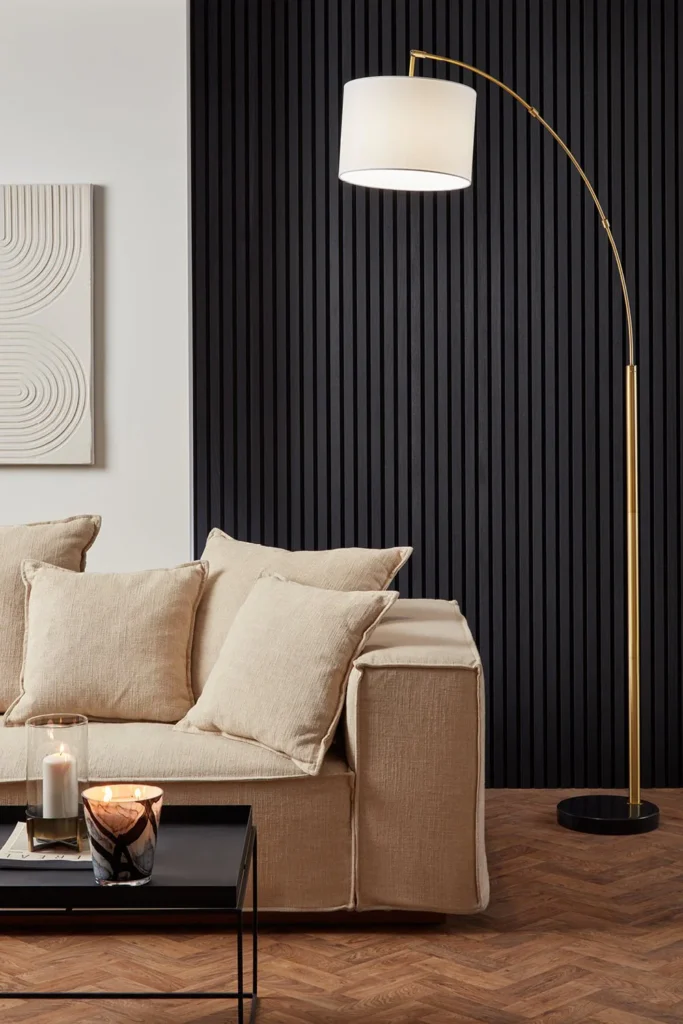 Real Wooden Acoustic Slatted Wall Panels – Charcoal Black – 240cm x 60cm (4 pack)