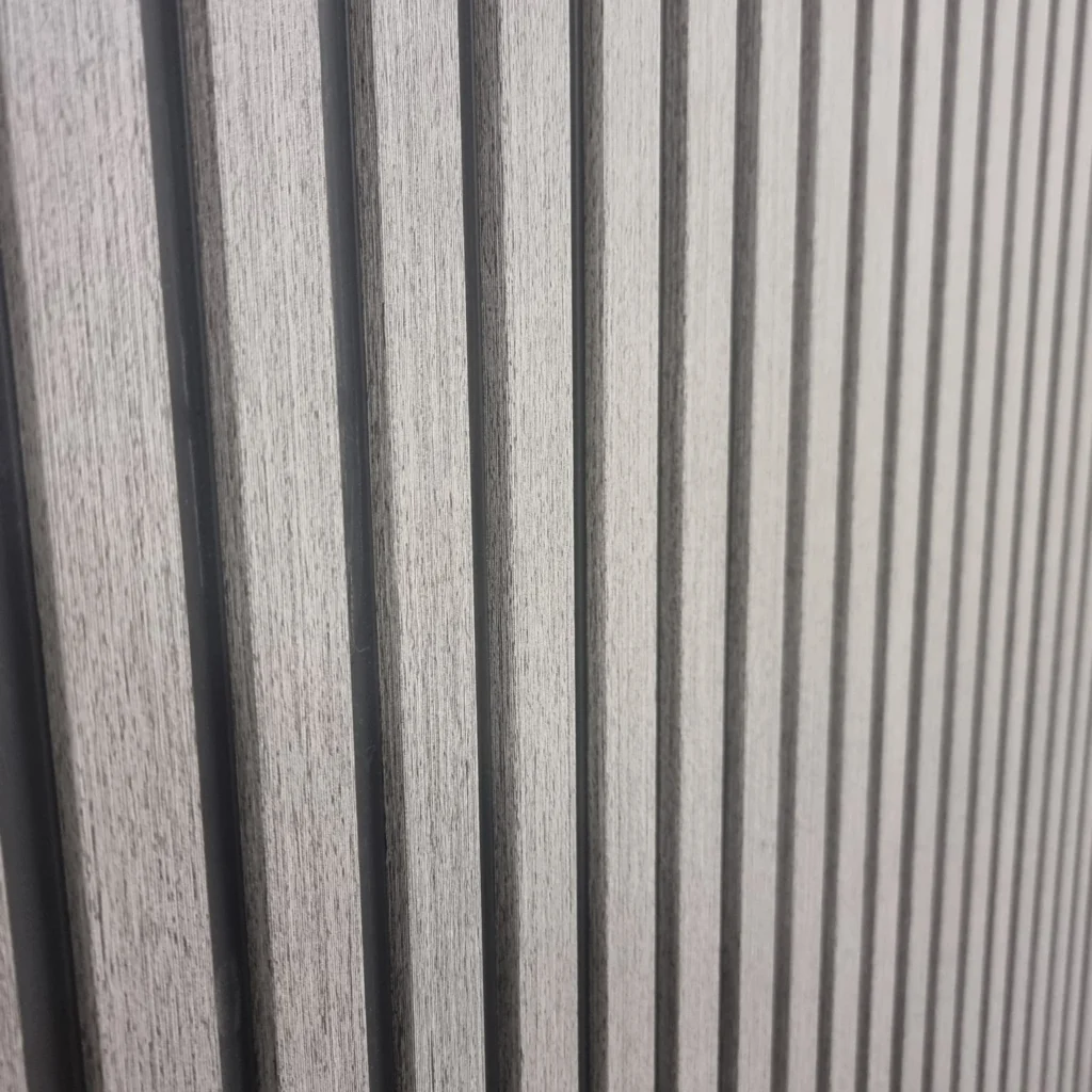 Waterproof WPC Wood Effect Slatted Wall Panel – Ash Grey – 235cm x 15cm (14 pack)