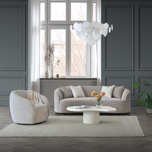 Nolita Boucle Teddy Sofa In Latte