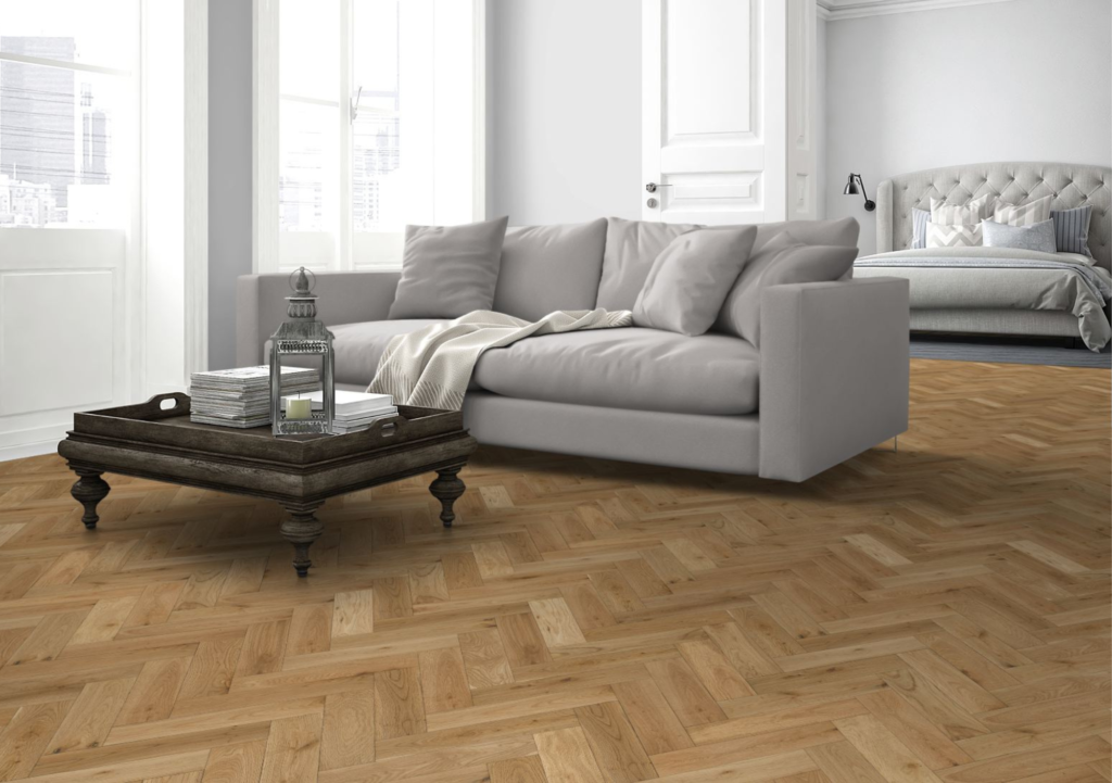 Natural Oak Matt Lacquered & Brushed Herringbone Strata Fifteen Herringbone
