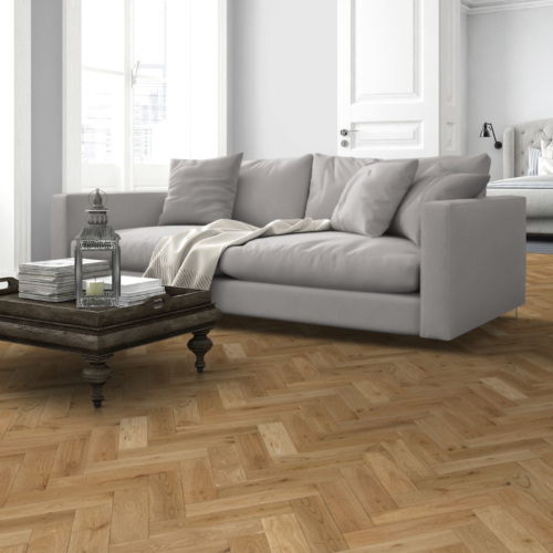 Natural Oak Matt Lacquered & Brushed Herringbone Strata Fifteen Herringbone