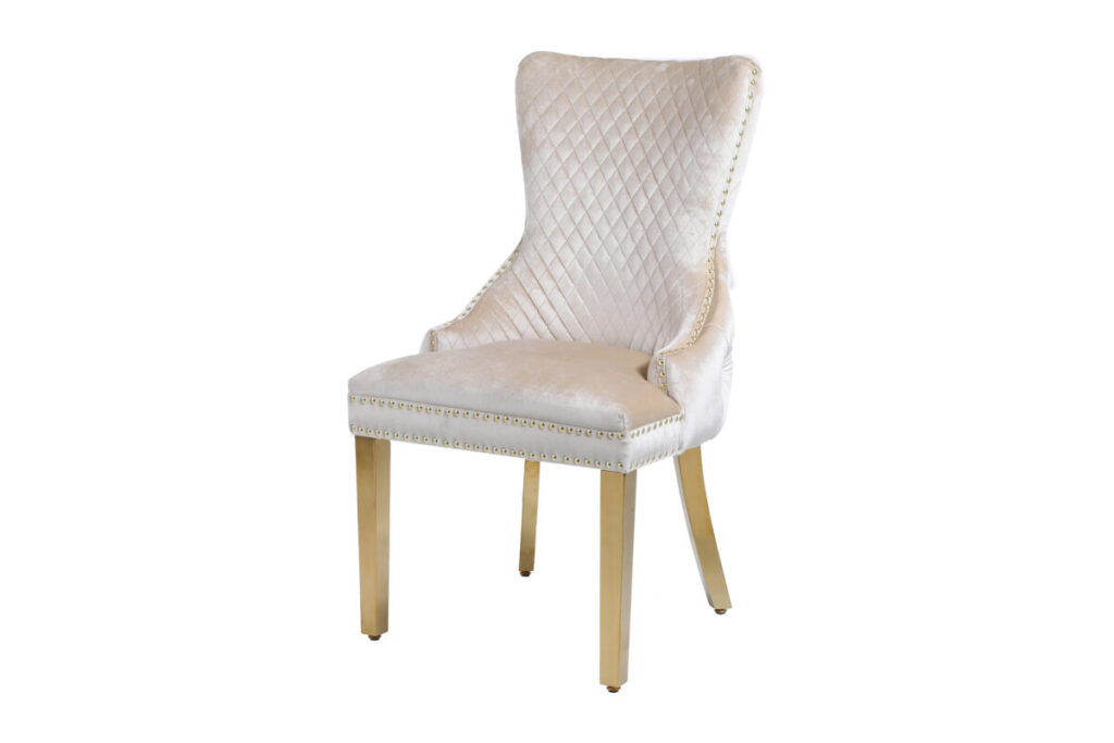 Victoria Cream & Gold Dining Chairs (Set of 2)