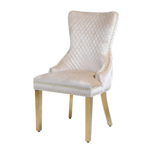Victoria Cream & Gold Dining Chairs (Set of 2)