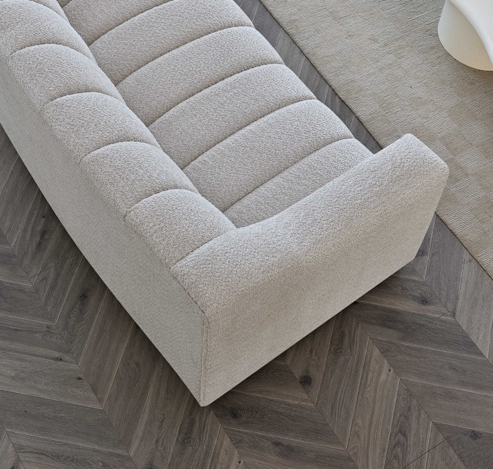 Aluxo Astoria 3 Seater Sofa In Oatmeal Boucle Fabric 1