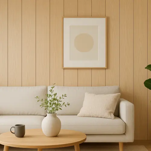 WPC Light Oak Wood Effect Flat Style Wall Panels