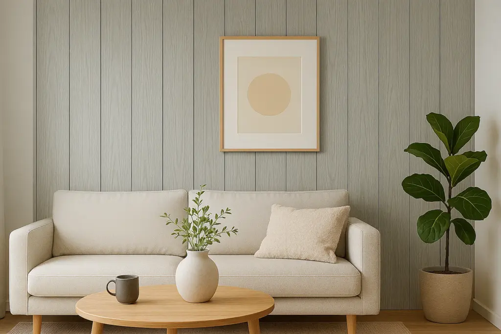 WPC Ash Grey Wood Effect Flat Style Wall Panels