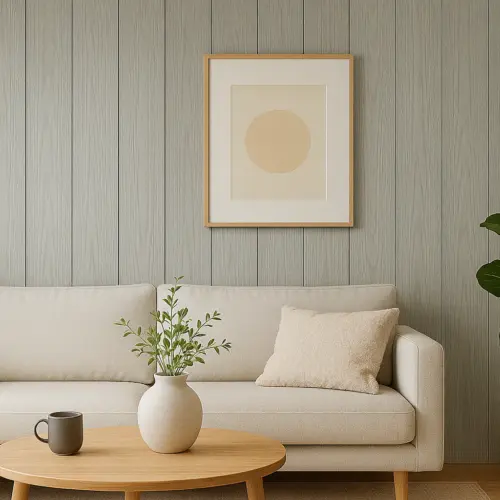 WPC Ash Grey Wood Effect Flat Style Wall Panels