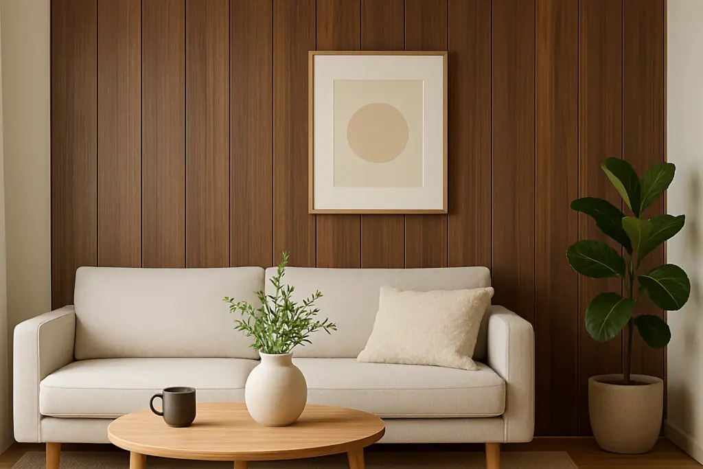 WPC Walnut Wood Effect Flat Style Wall Panels