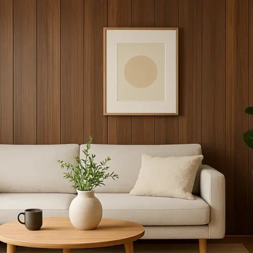 WPC Walnut Wood Effect Flat Style Wall Panels