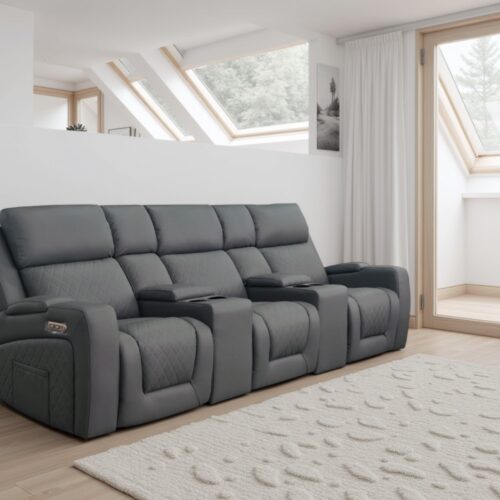 Leather Cinema Recliner Sofa – 3 Seater in 3 Colours | Electric & Massage