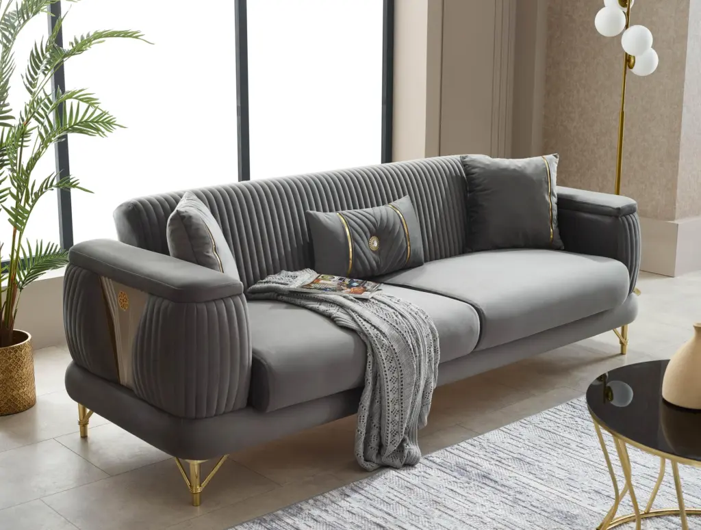Monaco Sofa Bed Set 3+2 In Grey