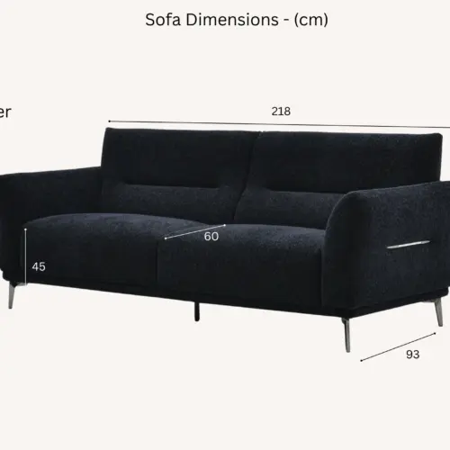 Albany Sofa Range In Black Lux Boucle Fabric 1
