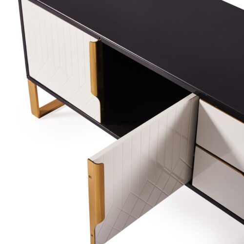 Amal Ribbed Coffee Table - White & Gold product image 3