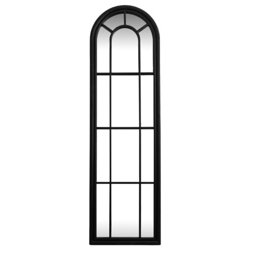 Black Wood Tall Arched Window Mirror - product image 1