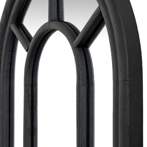 Black Wood Tall Arched Window Mirror - product image 2