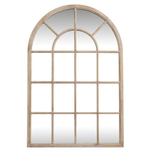 Washed Wood Arched Window Mirror - product image 1