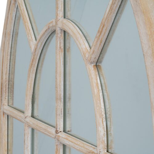 Washed Wood Arched Window Mirror - product image 2