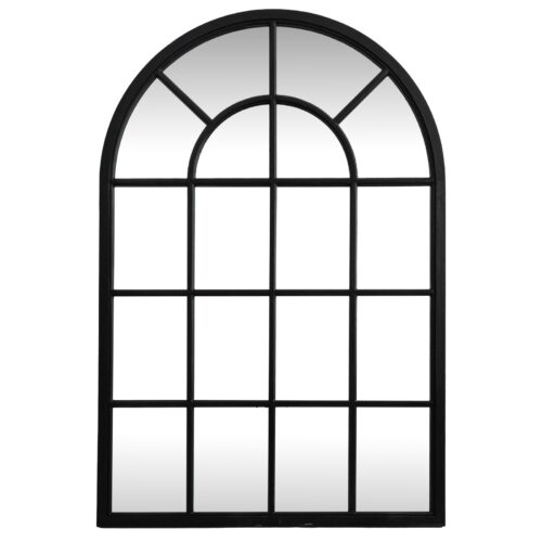 Black Wood Arched Window Mirror - product image 1