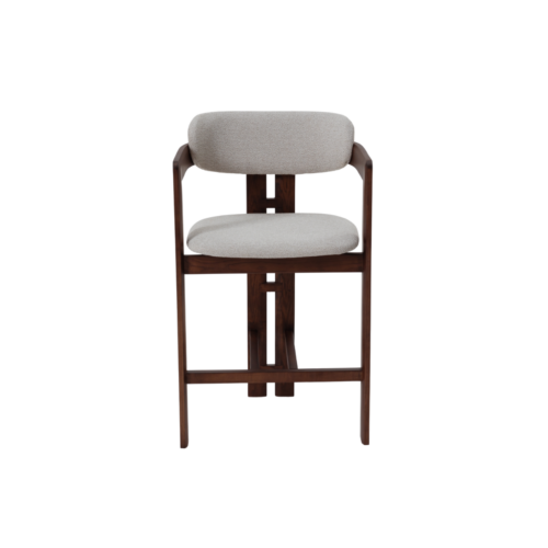 Clara Walnut Barstool in Oatmeal Boucle product image 3