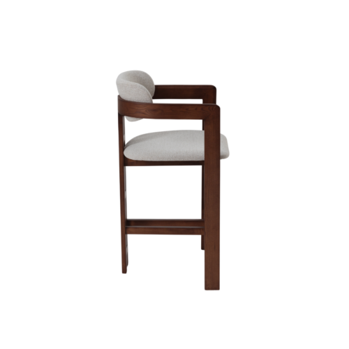 Clara Walnut Barstool in Oatmeal Boucle product image 5
