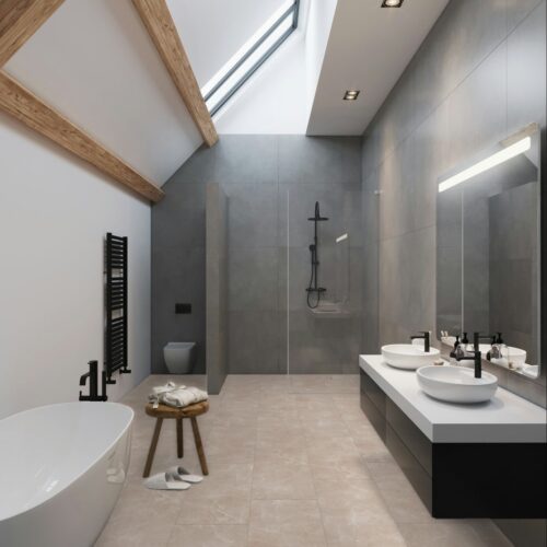 Falquon Botticino Light 8mm Stone Effect Laminate Flooring (High Gloss) - image 3