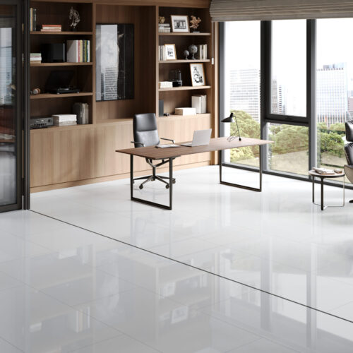 Falquon White 8mm Stone Effect Laminate Flooring (High Gloss) - image 4