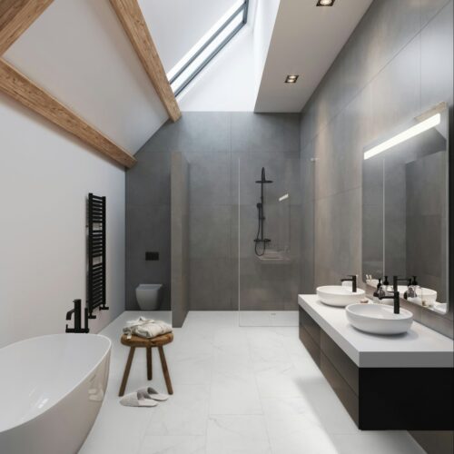 Falquon Marmorata Chiara 8mm Stone Effect Laminate Flooring (High Gloss) - image 3