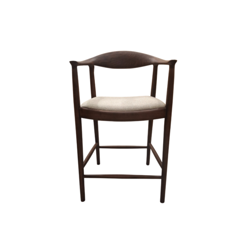 Fern Walnut Barstool in Oatmeal Boucle product image 2