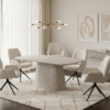 Davos Beige Oval Ceramic Dining Table 160cm featured image