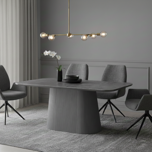Davos Grey Oval Ceramic Dining Table 180cm featured image