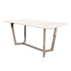 Lucien 1.6m Chrome Dining Table with Polar White Sintered Stone Top