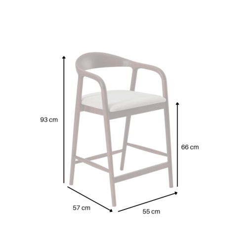 Tess Walnut Barstool in Oatmeal Boucle product image 7