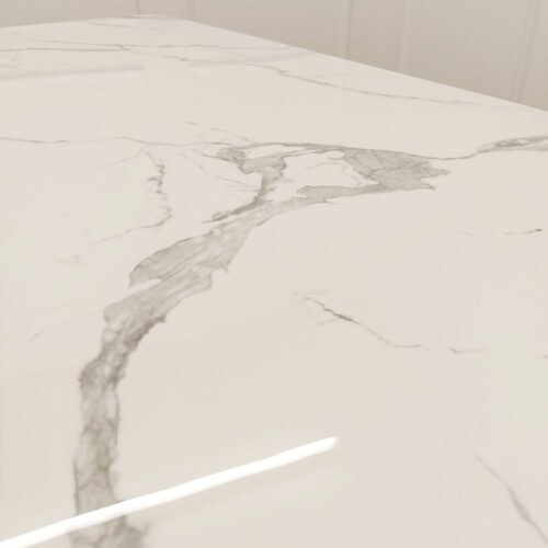 Valeo Gold 1.8m Dining Table with Polar White Sintered Stone Top detail image