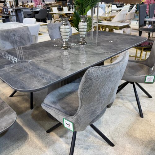 Davos Grey Oval Ceramic Dining Table 180cm product image 4