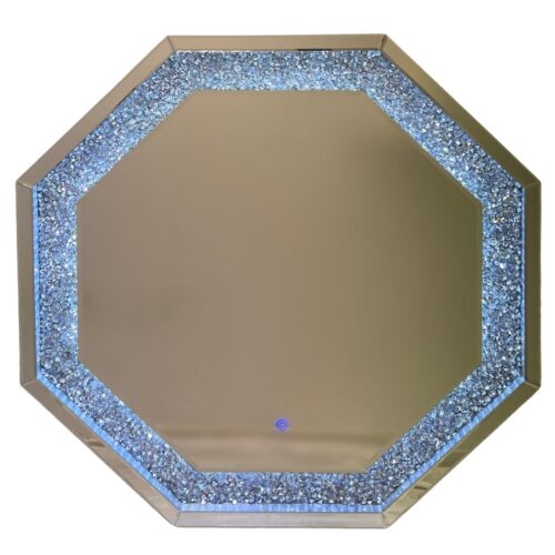 Octagon mirror with crushed diamond border