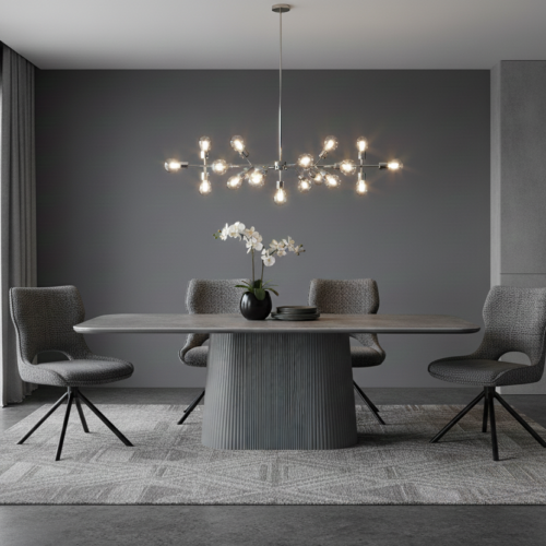 Davos Grey Oval Ceramic Dining Table 180cm product image 2