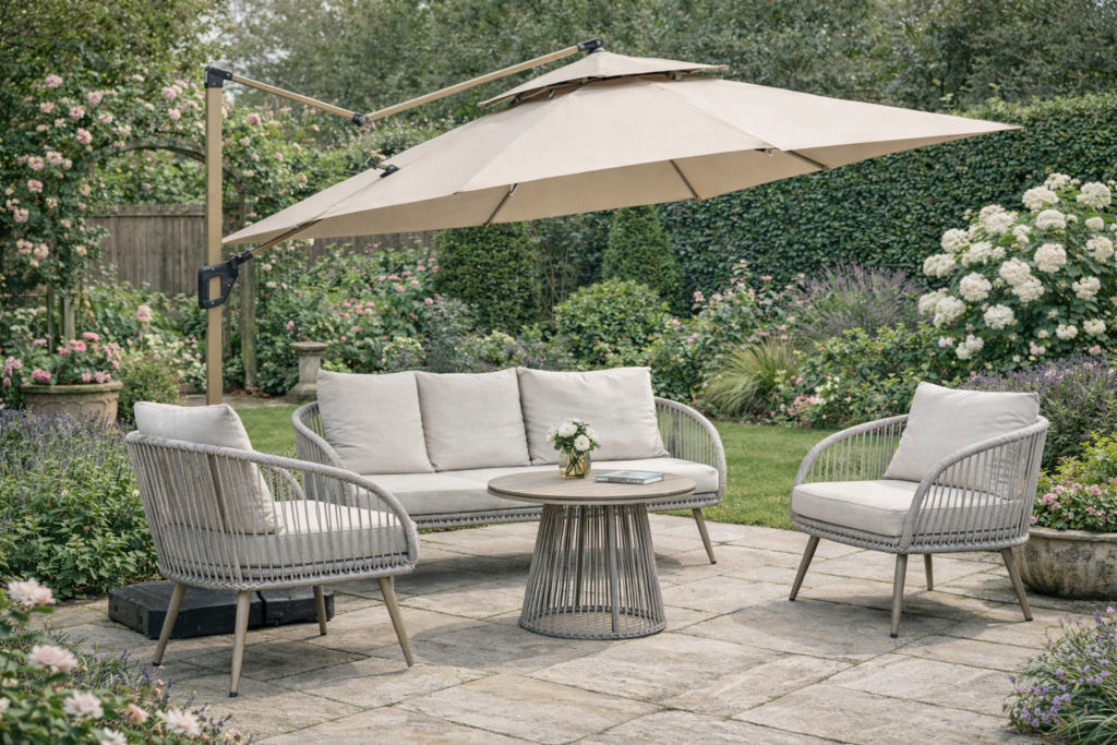 Camber 3m Cantilever Parasol with Solar LED Lights