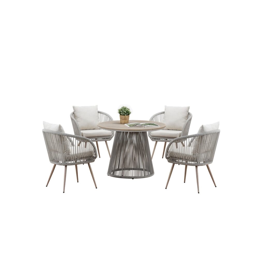 Cove Outdoor Dining Set Natural – 4 Seater
