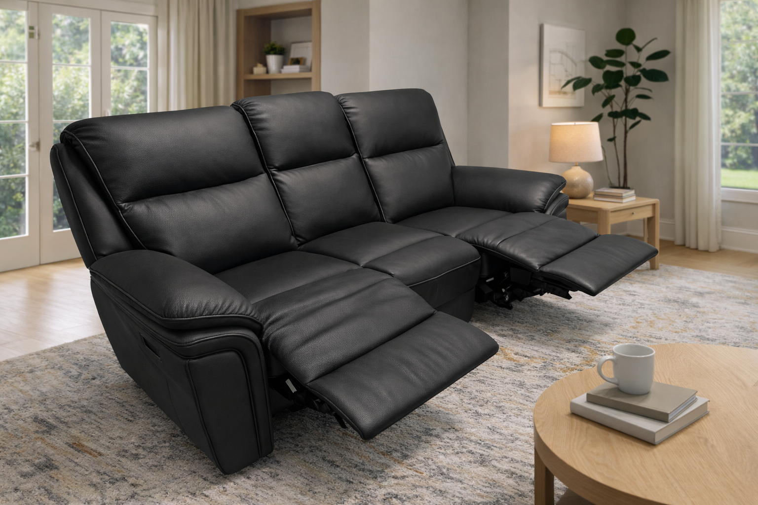 Montana Black Recliner Sofa