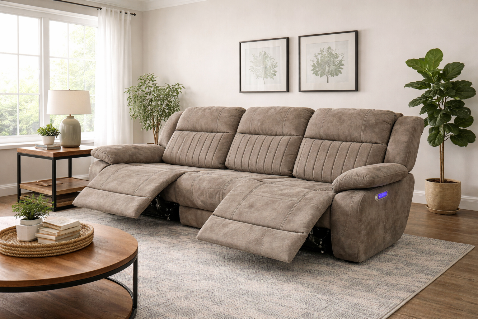 Rose Brown Recliner Sofa