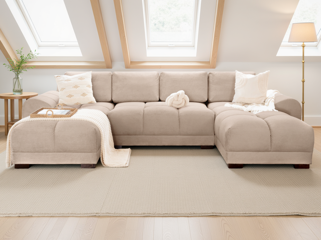 Azzuro Mocha U-Shape Corner Sofa