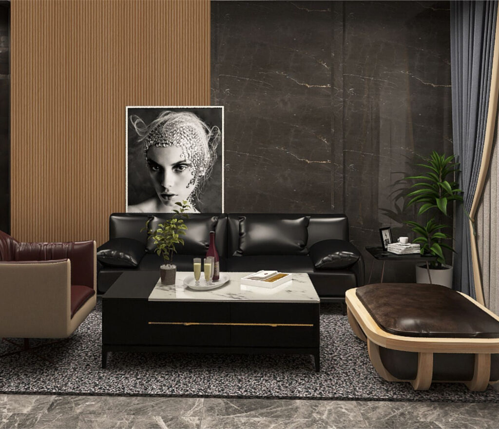 Seamless PVC Wall Panels – Dark Oak