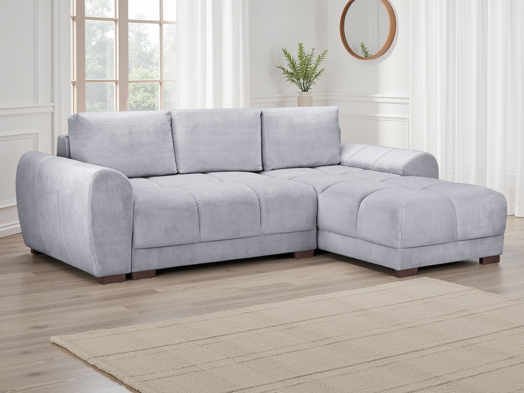 Azzuro Grey Universal Corner Sofa Bed