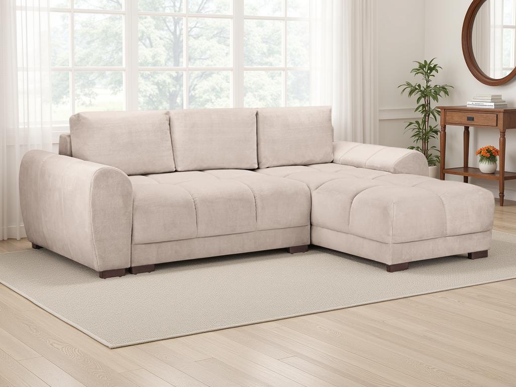 Azzuro Mocha Universal Corner Sofa Bed