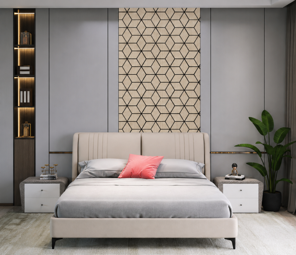Acoustic 3D Block Wall Panels – Dark Oak – 240cm x 60cm (4 pack)