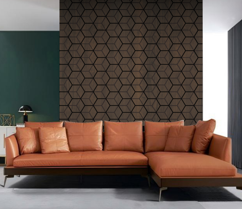 Acoustic 3D Block Wall Panels – Walnut – 240cm x 60cm (4 pack)