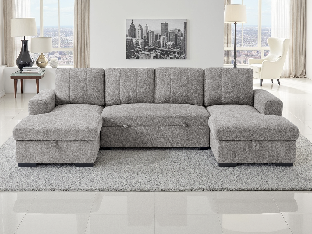 Como U-Shape Corner Sofabed in Grey