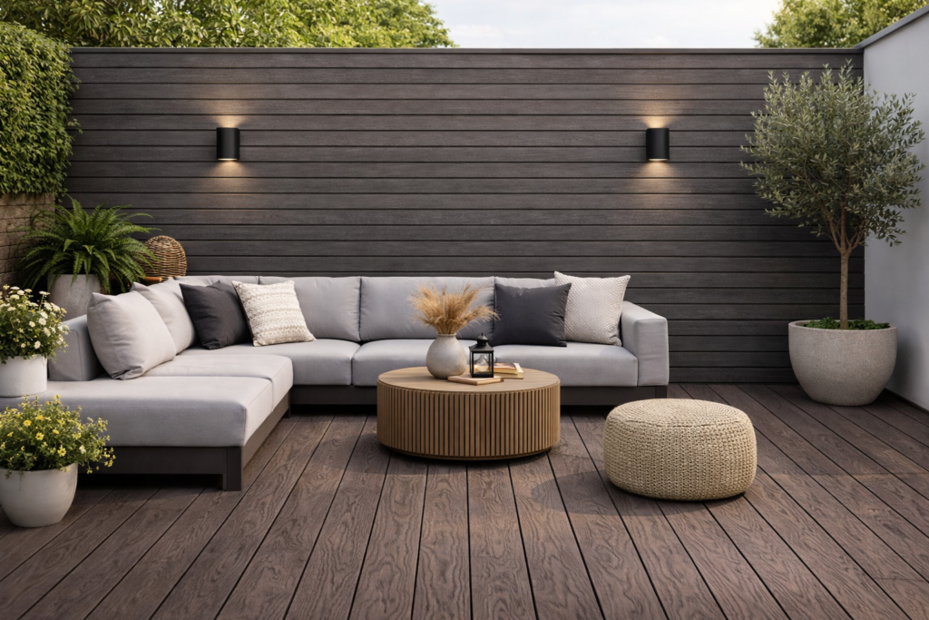 Composite Decking Boards – Dark Brown – 290cm x 15cm (Pack of 4)